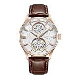 Kenneth Cole New York Men's Watch - Luxury, Automatic Movement, Water-Resistant, Leather Band with Buckle, Sleek Design Analog Watch for Men, Rose Gold -  Geneva Watch Group