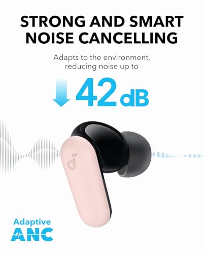 undefined Soundcore P30i by Anker Noise Cancelling Earbuds, Strong and Smart Noise Cancelling, Powerful Bass, 45H Playtime, 2-in-1 Case and Phone Stand, IP54, Wireless Earbuds, Bluetooth 5.4 (Pink) の商品画像 2
