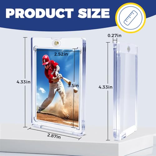 Image of PATPAT 5 pcs Card Holders for Trading Cards, 35 pt Hard Cards Sleeves Case fit for MTG Cards, Standard Cards, Sports Cards, Baseball Cards Toploaders