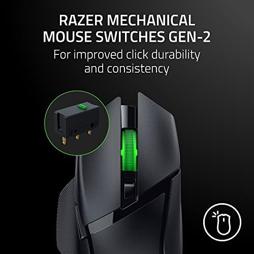Razer Basilisk V3 X HyperSpeed Wireless Gaming Mouse: Up to 285 Hr Battery - 18K Optical Sensor - Mechanical Switches - Chroma RGB - 9 Programmable Controls - Black — view 5