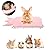 Hjyokuso Rabbit Bed Mat Guinea Pig Warm Bed, Bunny bed, Guinea Pig Mats for Cage, Hamster Bedding Winter Hamster Sleep Pad, Cage Accessories for Bunny Hamster Squirrel Hedgehog Chinchilla Ferret Rat