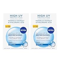 NIVEA Hydrating Day Cream SPF 30 50ml | With Vitamin E, Lotus & Magnolia Extract | 24-hour Hydration | UVA/UVB Protection | Women's Moisturiser with SPF | For Normal to Combination Skin (Pack of 2)