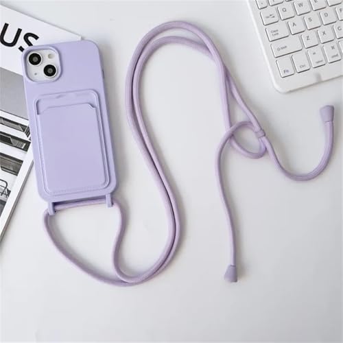 Coque iPhone 16 cordon bandoulière silicone violet idéal pour vos sorties et voyages actifs