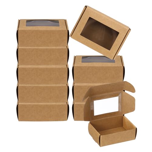 Boîte kraft avec fenêtre PATIKIL lot de 50 mini étuis carton pour petits cadeaux 8x6x3 cm