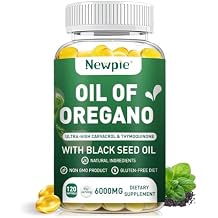 Newpie Oil of Oregano with Black Seed Oil Softgels,120 Softgels,Balanced Oil of Oregano,2 in 1 Formulated Supplement for Immune Health,Digestive and Antioxidant Support,Non-GMO 1