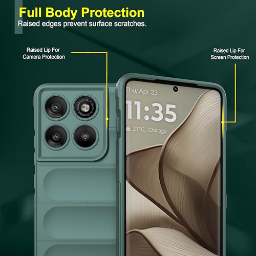 Image of Zapcase Back Case Cover for Motorola Edge 70 5G | Compatible for Motorola Edge 70 5G Back Cover | Liquid Silicon Magic Case with Camera Protection | Dark Green