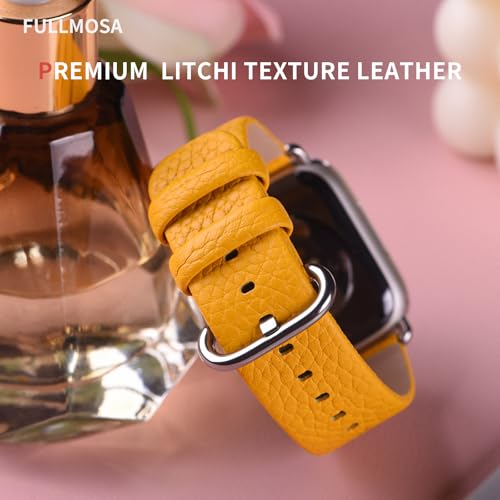 Image of Fullmosa Watch Band Compatible with Red Apple Watch Leather Band 42mm 41mm 40mm 38mm, iWatch Band for Series ultra3 /2 /1 SE3 /2 /1 11 /10 /9 /8 /7 /6 / /5 /4 /3 for Men Women