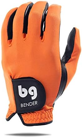 BG Bender Golf Glove | Wear On Left | (Orange, Mens Large)