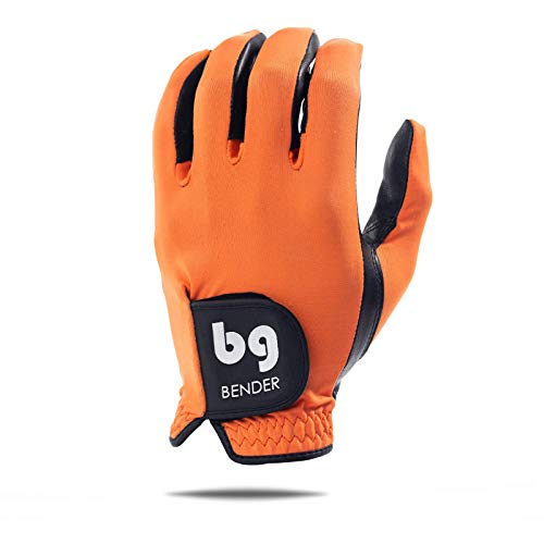 Bg Bender Golf Glove | Wear On Left | (Orange, Mens Large) #TOP6