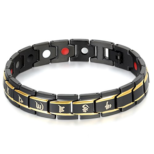 JewelryWe Herr rostfritt stål Om Mani Padme Hum Mantra Buddha Hematit energiarmband, svart