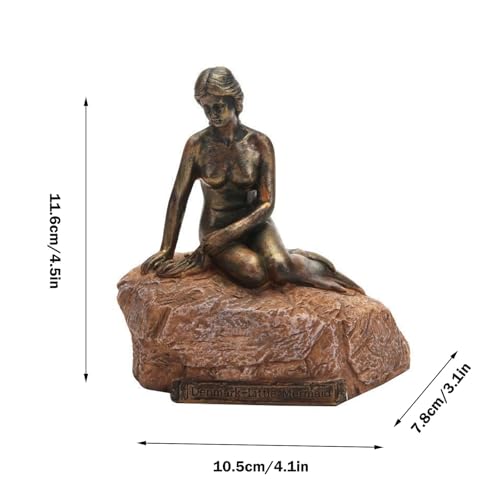 Estatua de sirena resinada estilo europeo 3D miniatura 2