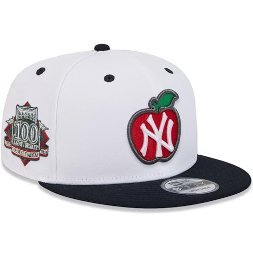 New Era NY New York Yankees 9FIFTY 100th Anniversary Big Apple Snapback Cap Adjustable Hat White
