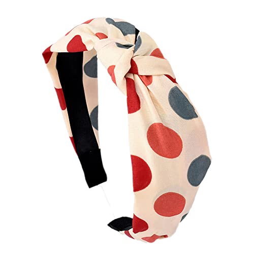 Women's Headbands Boho Hair Band Vintage Elastic Printed Head Wrap Stretchy Moisture Hairband Twisted Cute Hair Accessories (6BDots) - Image 4