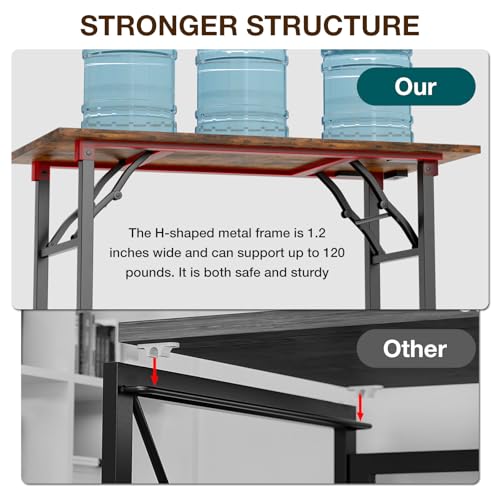 Image of TEMI Small Computer Desk Folding Table - 43.3 inch Foldable Office Desk, No Assembly, Perfect for Small Spaces in Bedroom, Dorm, or Apartment, Portable Mini Desk or Study Table with Compact Design, Brown