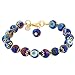 Glass Of Venice Murano Glass Bracelet Italian Millefiori Blue Mosaic Beads Handmade Blown Glass - Murano Glass Bracelets for Women