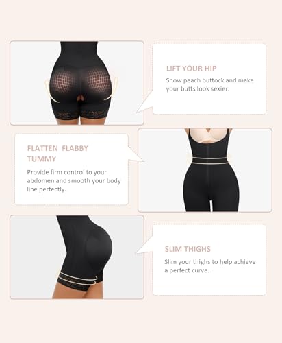 FeelinGirl Shapewear for Women Tummy Control Plus Size Faja Body Shaper for Butt Lifter and Thigh Slimmer Bodysuit2