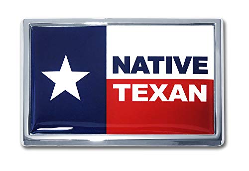Image of Elektroplate Native Texan State of Texas Flag Large All Metal Emblem for SUVs /Trucks | Universal Fit at 4.2 inch x 2.7 inch | Weatherproof