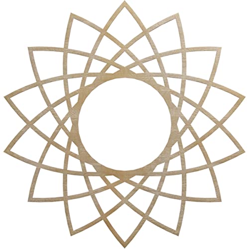 Image of Ekena Millwork 32 inchOD x 12 3 /8 inchID x 3 /8 inchT Eleanor Wood Fretwork Pierced Ceiling Medallion, Birch
