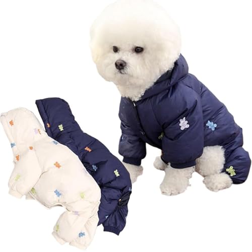 Coehaopike ペットウェア 犬猫用 ドッグ 犬服 秋冬 防寒 ダウン風 ドッグウェア ダウンベスト ペット服 コート ダウンジャケット コート 綿服 フード付き 四つの足 ペット用品 人気 着脱簡単 洋服 厚い 可愛い 柔らかい 小中型犬 子犬 お