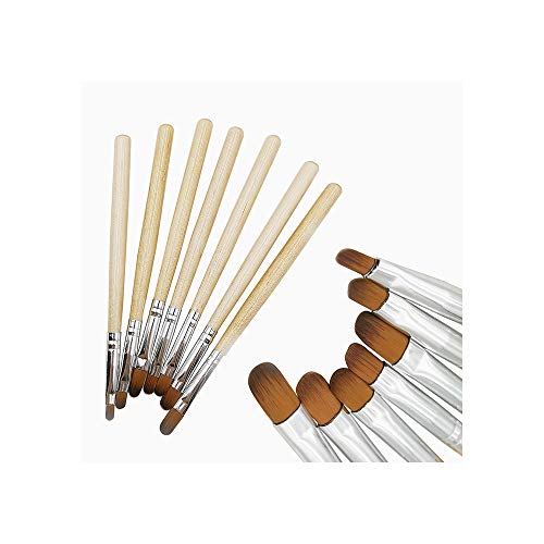 Set de 7 Pinceles para Uñas con Pincel Plano y Acrílico miniatura 5