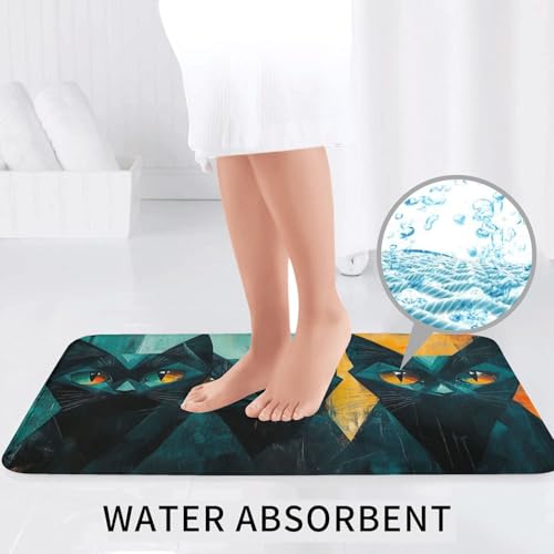 Alfombrilla de baño de microfibra suave y alfombras antideslizantes para ducha de gatos 7