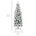 Best Choice Products Flocked Pencil Christmas Tree, Unlit Slim Artificial Holiday Decoration, 6ft Skinny Snowy Appearance w/Base