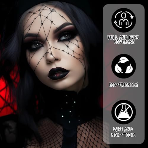 White Black Face Paint Makeup Halloween 100g, Halloween Make Up Kit Adults, Halloween Face Paints Kit, Skeleton Zombie Clown Makeup Halloween, Body Paint for Fancy Dress, Festivals - Image 2