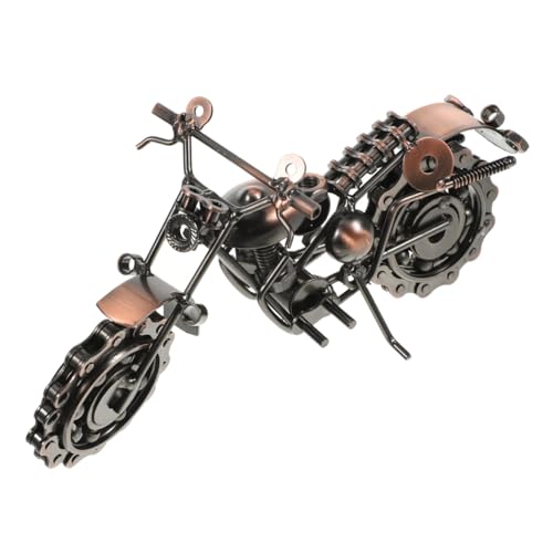 Moto vintage en fer marron pour une décoration de bureau rétro et élégante