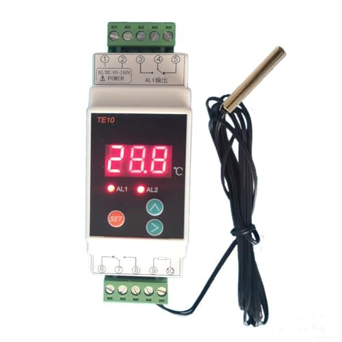 Módulo controlador digital de temperatura, termostato de riel DIN AC90~260 V, relé de 2 vías, controlador de alarma de temperatura de salida de alta precisión