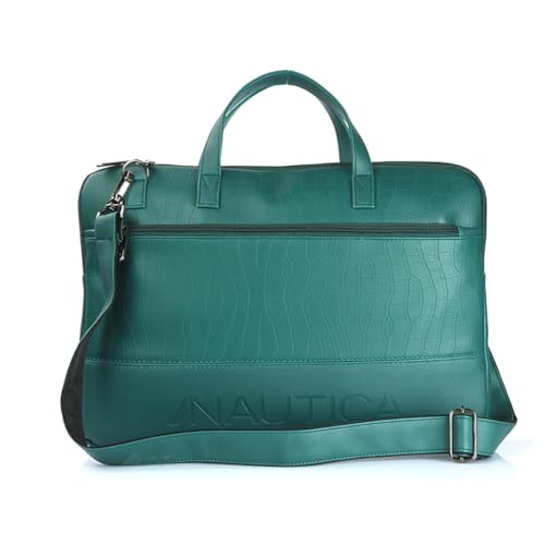 Image of Nautica Padded Laptop Sleeve Stylish Leatherette Bag | Waterproof Protective Cover with Handle & Detachable Sling Strap | Compact and Comfortable for Travelling | Suitable up to 15.6 Inch Laptop