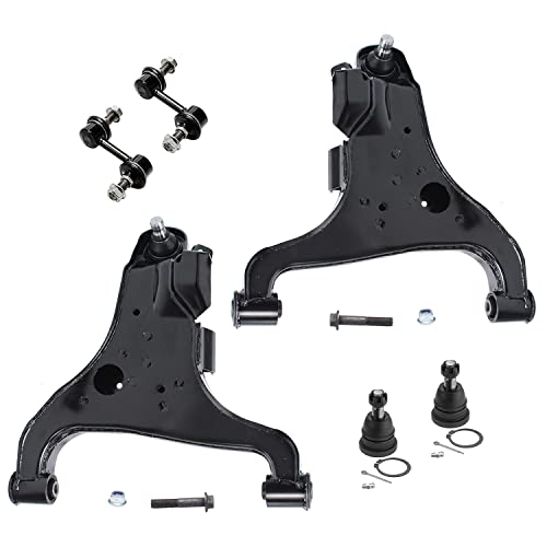 Image of Detroit Axle - 6pc Front End Control Arms Kit for Infiniti QX56 Nissan Pathfinder Armada Titan, 2 Lower Control Arms 2 Upper Ball Joints 2 Sway Bar End Links Replacement