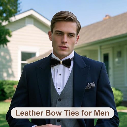 Image of Men's PU Velvet Rhinestone Bow Tie for Wedding | Adjustable neck strap, Soft velvet finish, For tuxedo and prom events, No tying required, Elegant rhinestone accent