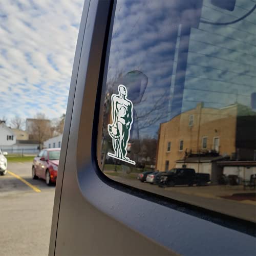 Image of Michigan State University Spartans Official MSU Spartan Sparty Statue Green and White Weatherproof Vinyl Sticker Car Decal from Nudge Printing
