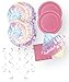 Creative Converting Pastel Tie Dye Birthday Party Supplies Plates Napkins Decorations (78 Piece)