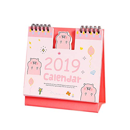 2019 Calendrier Table Planning hebdomadaire mensuel Plan to Do Liste Dessin animé Calendrier de bureau, rappel de temps, Planning de Nouvel An, bureau Décor rose