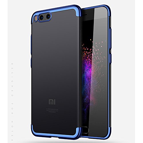 BLUGUL Funda Xiaomi Mi Note 3, Electroplating Coloring, Ultra Fina, Transparente Suave TPU Silicona Cover Claro Case para Xiaomi Note 3 Azul