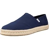 TOMS Men's Alpargata Rope 2.0 Espadrille, Navy Recycled Cotton Slubby Woven, 41 EU
