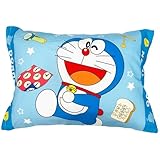MORIPiLO 子供 枕 低め ドラえもん ひみつ道具 ネイビー 約28x39cm 肌にやさしい綿100生地 洗える カバー付き ぬいぐるみ クッション グッズ キャラクター まくらのモリシタ