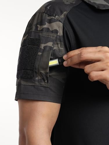 Image of MOUNTMILLER Men's Short Sleeve Ripstop Tactical Polo T-Shirt | Anti-Odor | Moisture-Wicking | UV Protective| Ideal for Hiking & Trekking, Outdoor