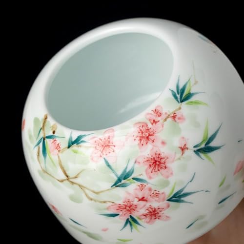 Latas de té de cerámica pintadas a mano para almacenamiento sellado elegante 4