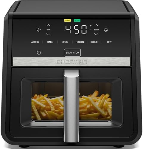 Chefman Air Fryer TurboFry 9-Qt, 6-in-1 High-Powered 450°F Cookin...