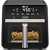 Chefman Air Fryer TurboFry 9-Qt, 6-in-1 High-Powered 450F Cooking for Crispier French Fries, Chicken, and Onion Rings, XL Windowed Basket, Air Fry, Bake, Broil, Reheat, Dehydrate, Defrost Black