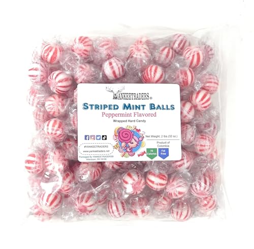 Yankee Traders Brand Peppermint Striped Balls - 2 Lbs