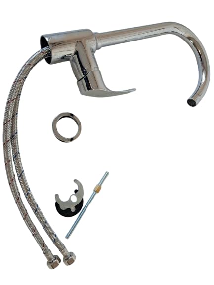 Kitchen Tap Chrome - Single Lever Swivel Mixer Tap, Monobloc, UK Standard - Image 4