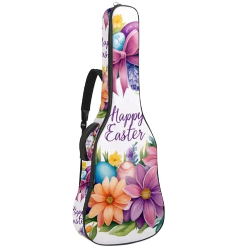 Housse de guitare acoustique violette 108 cm imperméable et rembourrée pour guitare 41 pouces