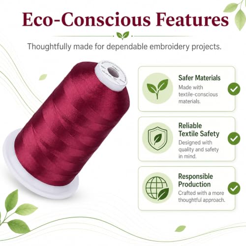 Image of Simthread 5000M 40WT Polyester Embroidery Thread, Dark Fuchsia 107 | 5000M 40WT polyester thread feeds smoothly for machine embroidery, monograms, logos, patches and quilting.