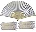 Produktbild Silk Handfächer 10 Stück, Kunstseide, elegantes Handfächer, aus Bambus, Rippen Teil Geschenkanhänger