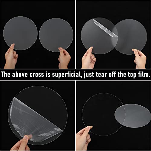 Image of Yalikop 10 Pcs 8 Inch Acrylic Circles Round Clear Disc Blanks