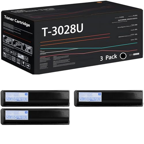 Image of Compatible with Toshiba T-3028U Toner Cartridge Work for Toshiba E Studio 2528A 3528A 4528A Printers, with Chip, High Yield 8000 Pages, High-Definition Printing (3 Pack Black)