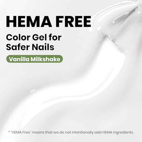 Image of Beetles Milky White Gel Nail Polish - 8ml HEMA-Free Jelly Natural Nude Gel Polish Nail Concealer Sheer Translucent Effect Soak Off UV Vanilla Milkshake Collection Nail Art Manicure Gift for Women